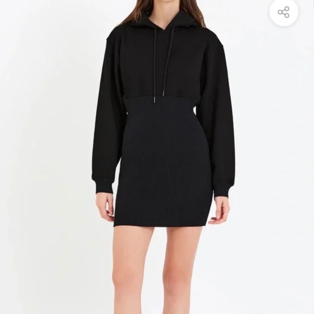 NWT Herve by Herve Leger Hoodie Dress - Black XS